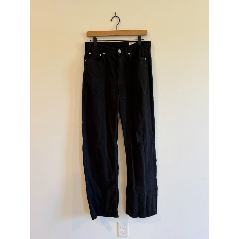 Rag & Bone Logan Mid-Rise Wide Leg Jeans Black Size 27 30X31.5